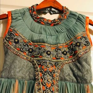 Girls Orange/Grey special occasion dress